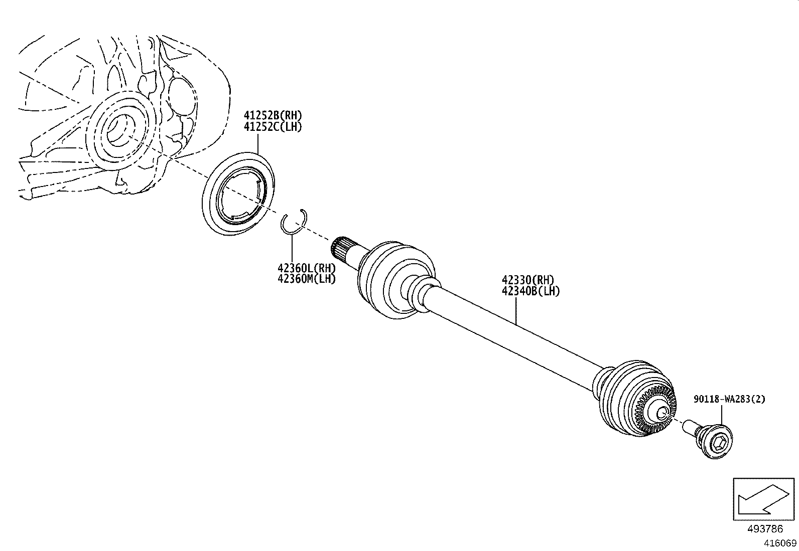 90118-WAA60 OIL SEAL, REAR DRIVE SHAFT, RH product image
