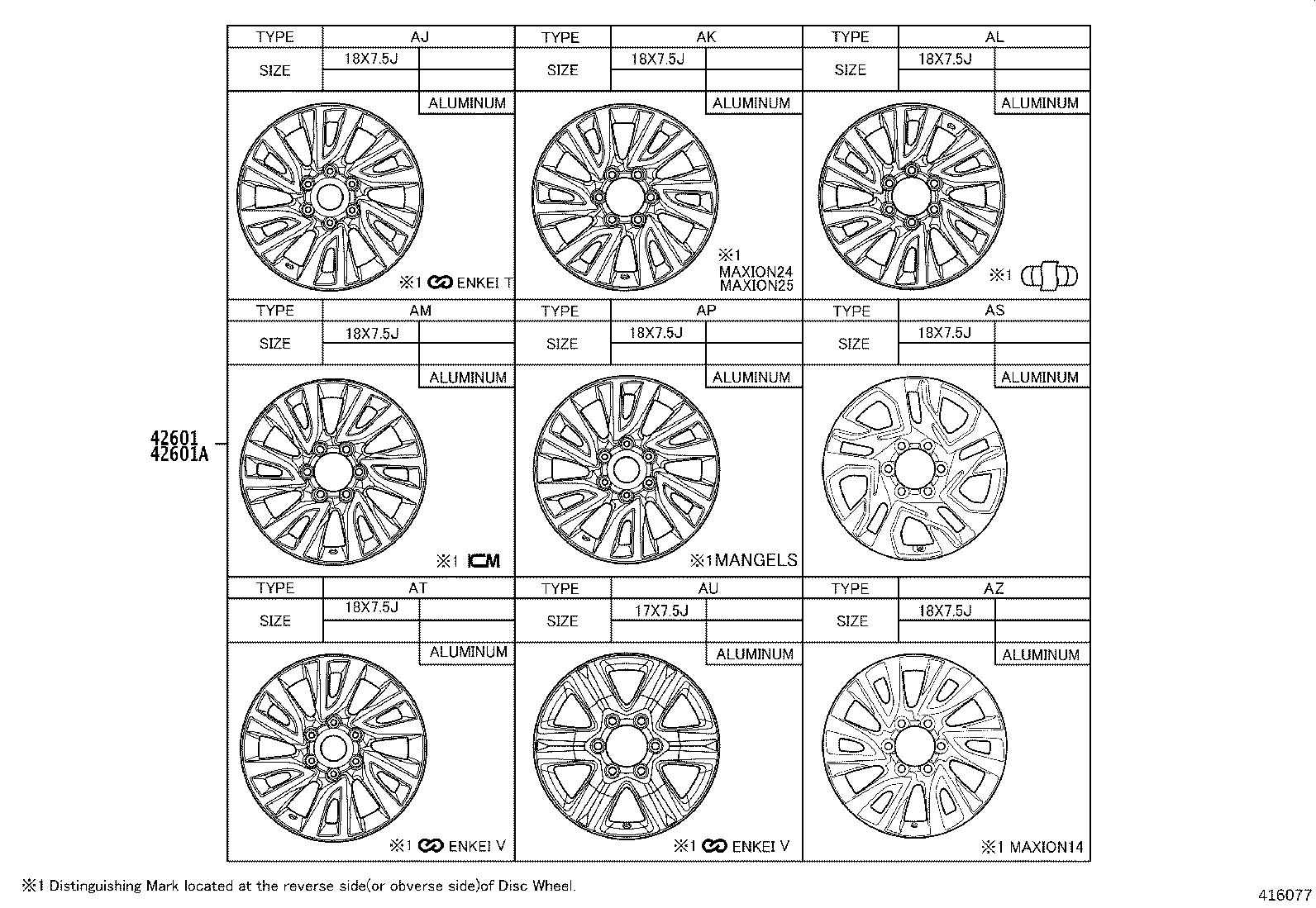 42611-0KQ81 WHEEL, DISC (FOR SPARE) product image