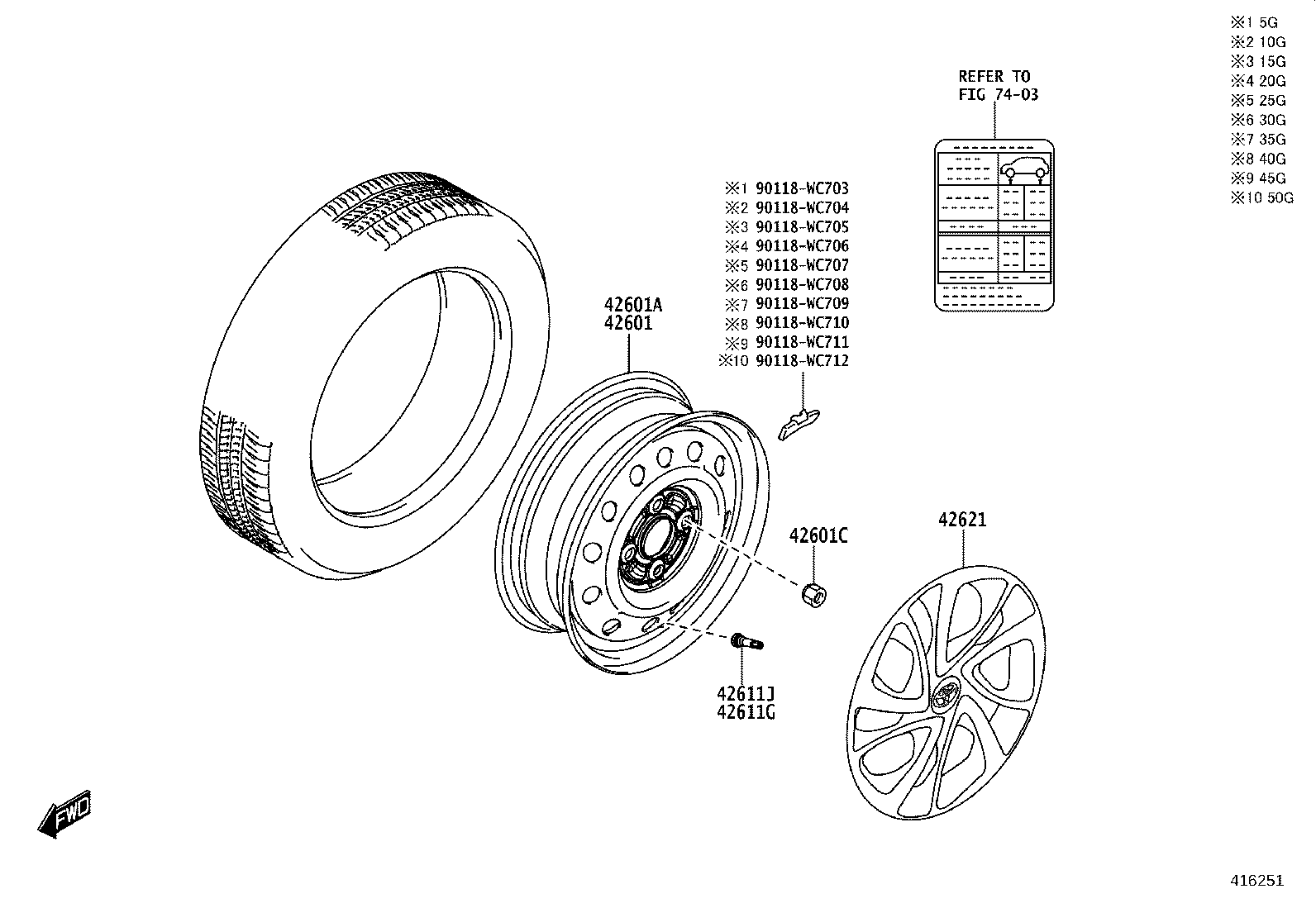 42602-WC007 CAP, WHEEL product image