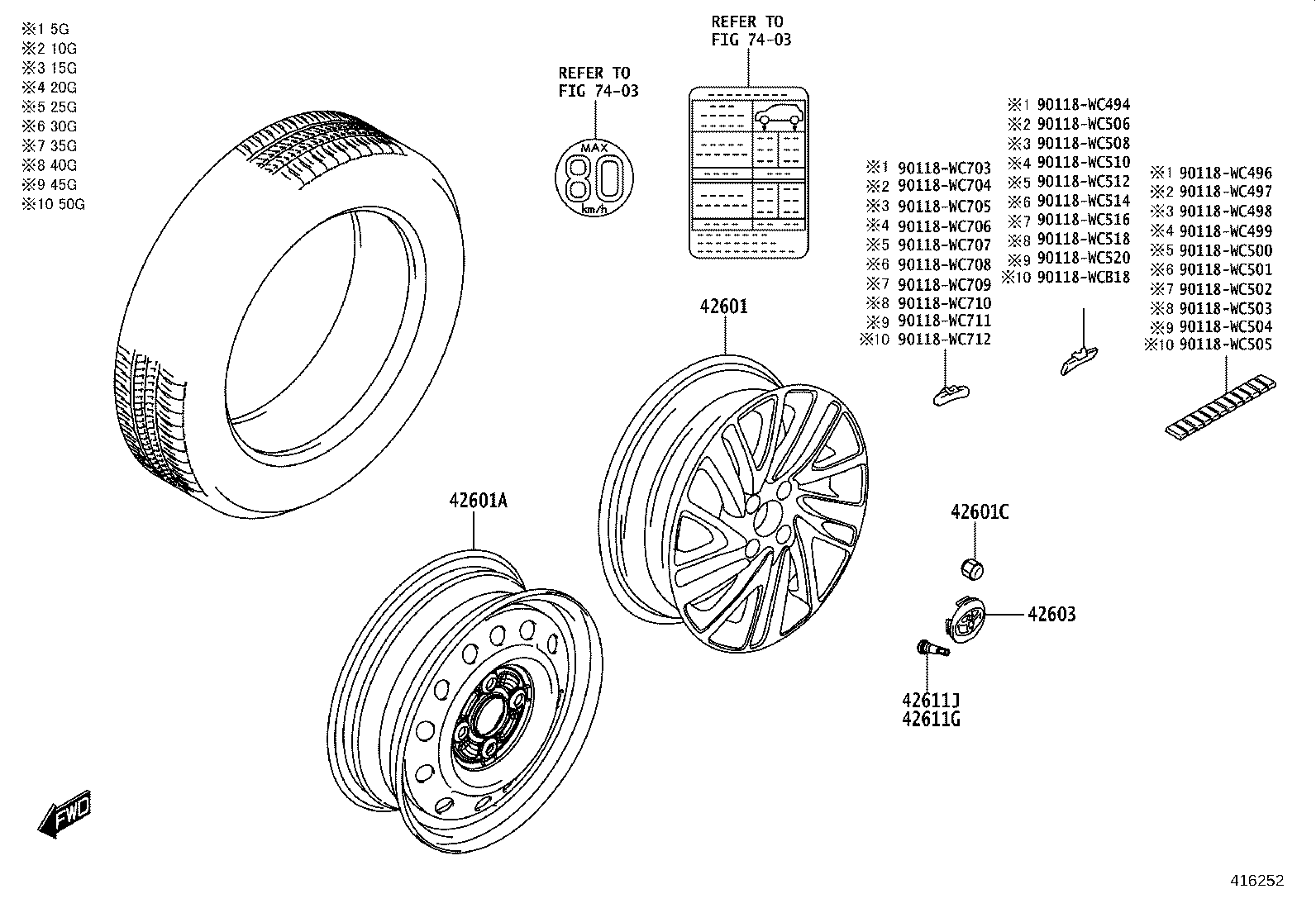 42602-WC007 CAP, WHEEL product image