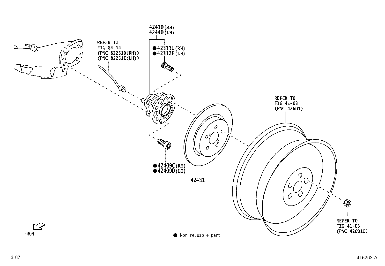 42410-BZ150 HUB & BEARING ASSY, REAR AXLE, RH product image