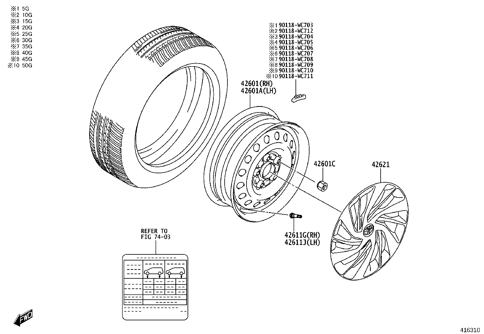 42602-WC008 CAP, WHEEL product image