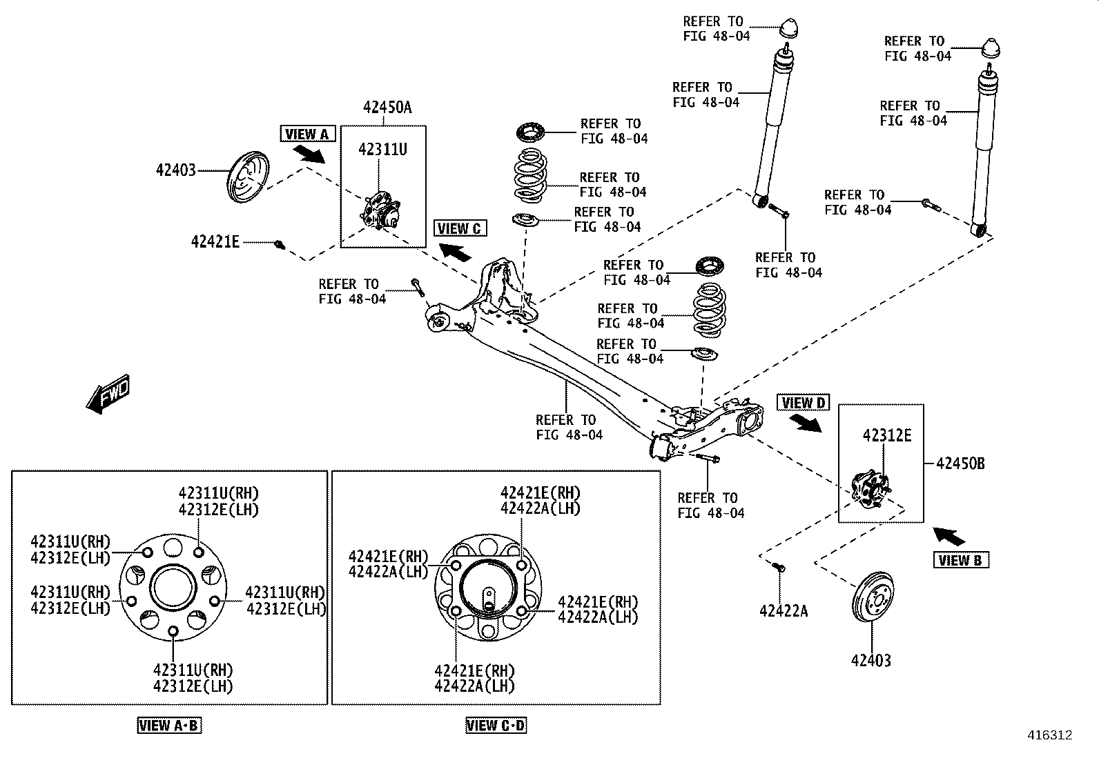 42410-WC005 HUB & BEARING ASSY, REAR AXLE, RH product image