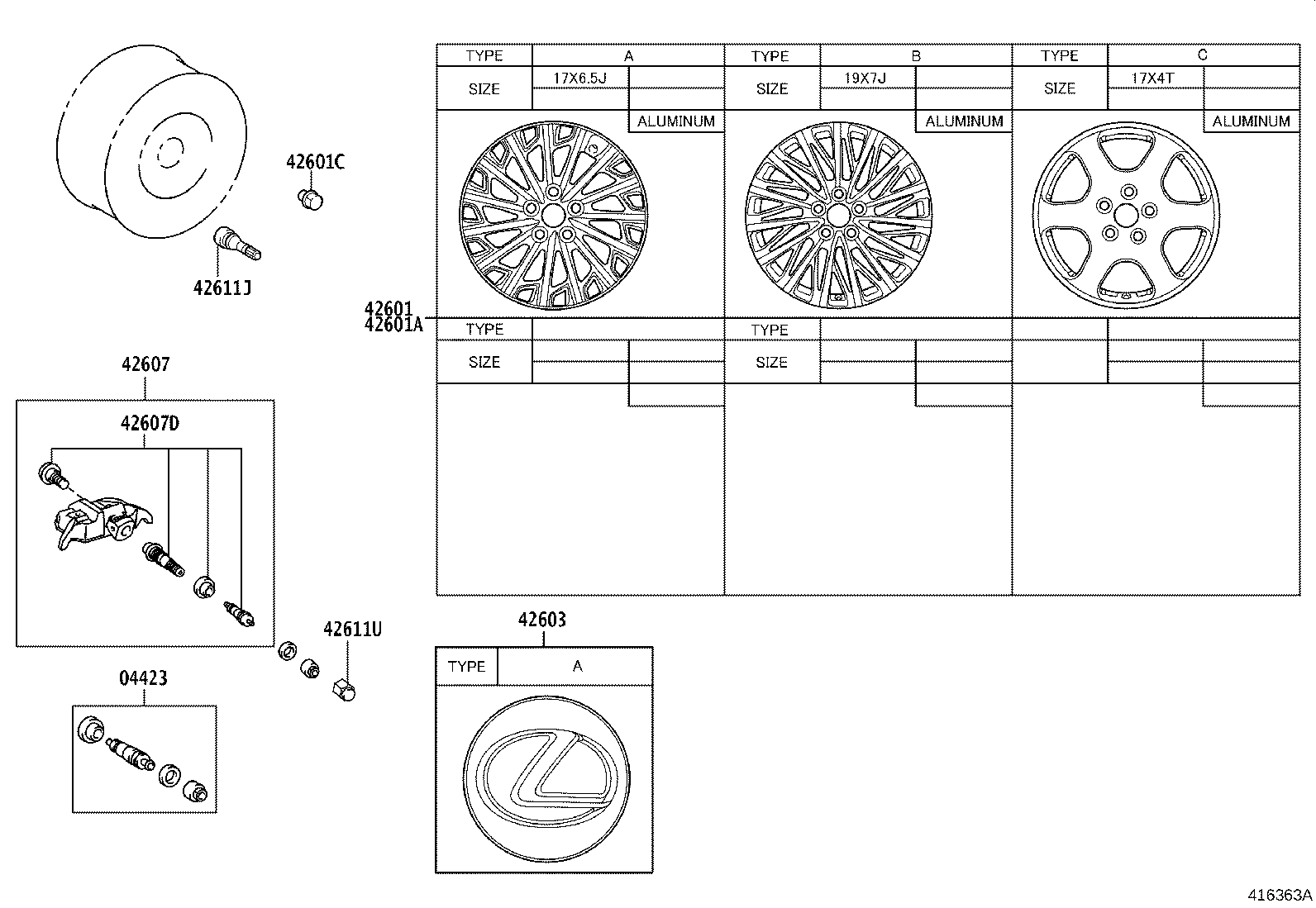 4261B-V2011 WHEEL, DISC (FOR SPARE) product image