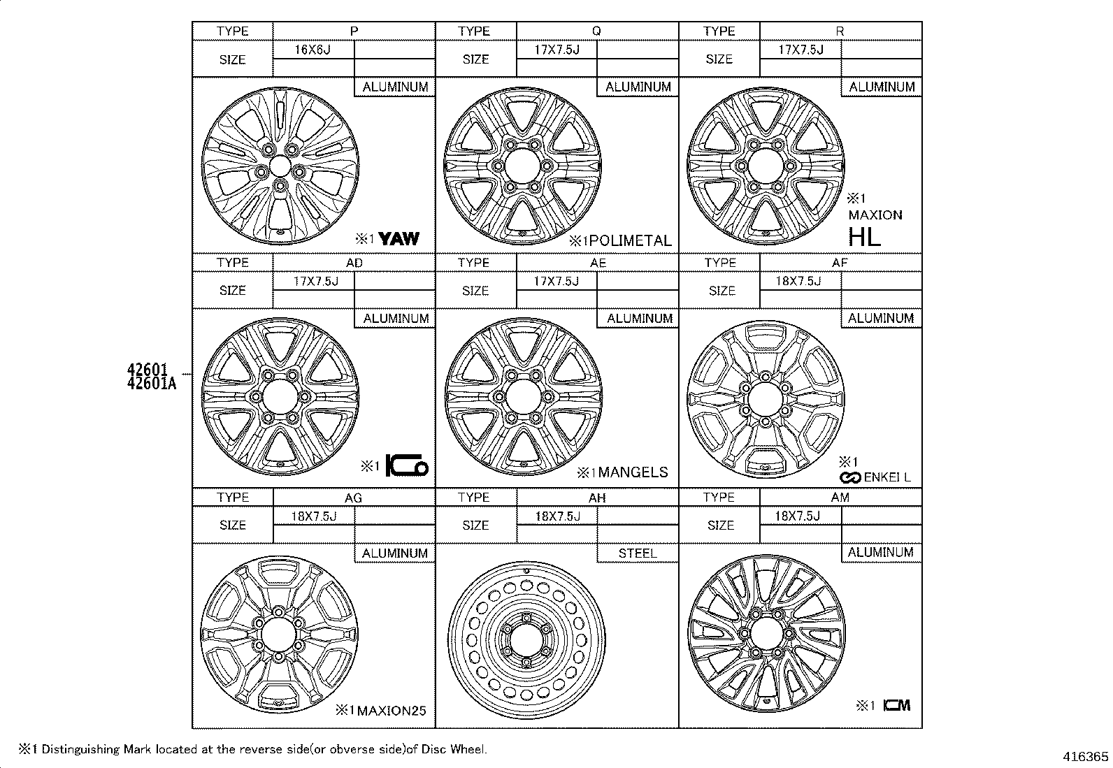42611-0KU91 WHEEL, DISC product image