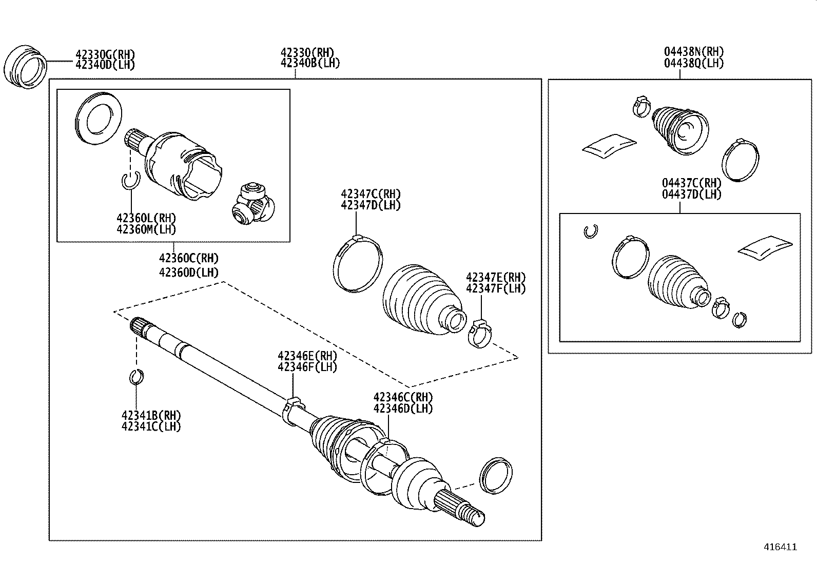 42340-40030 SHAFT ASSY, REAR DRIVE, RH product image