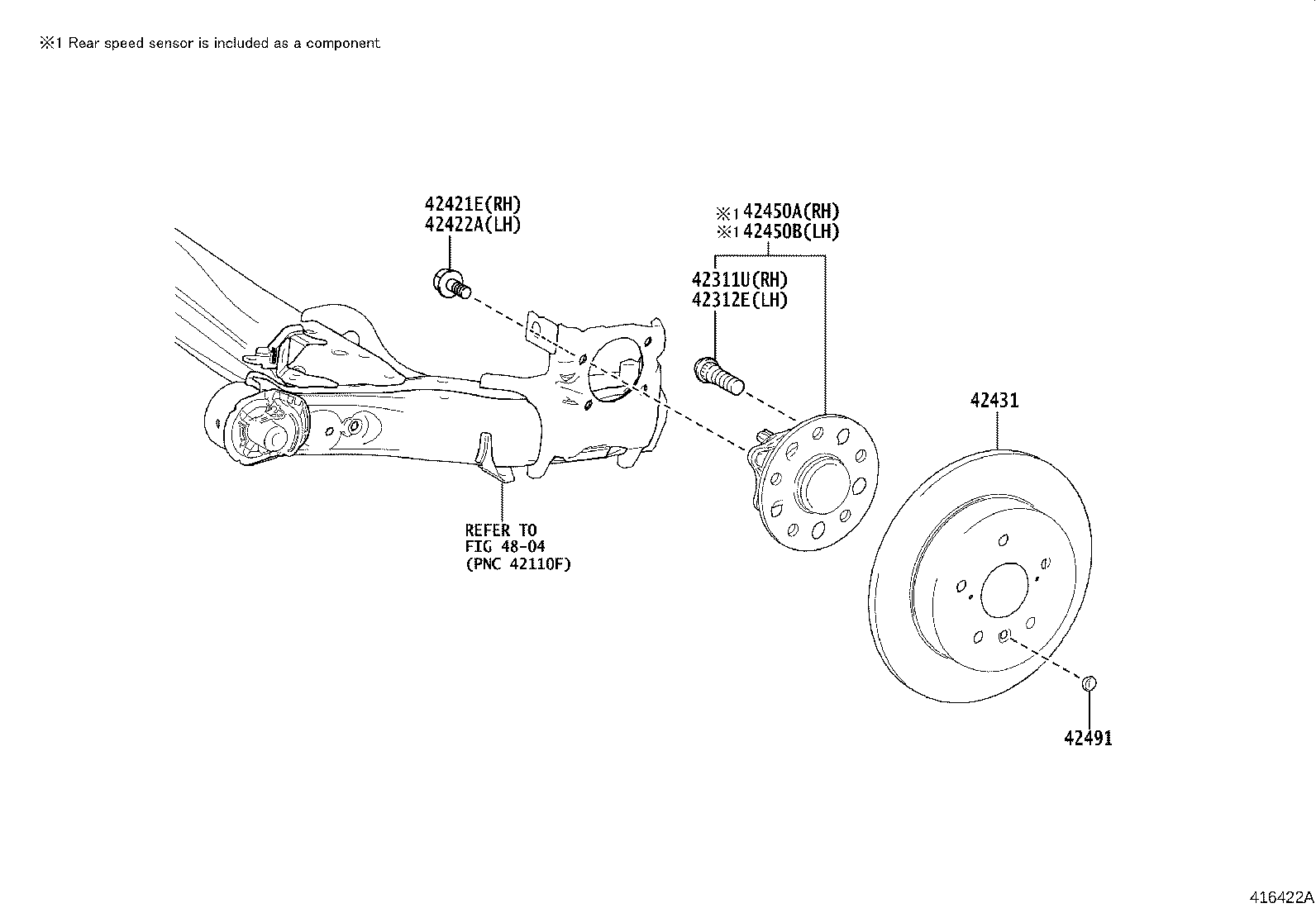 42431-0A040 DISC, REAR product image