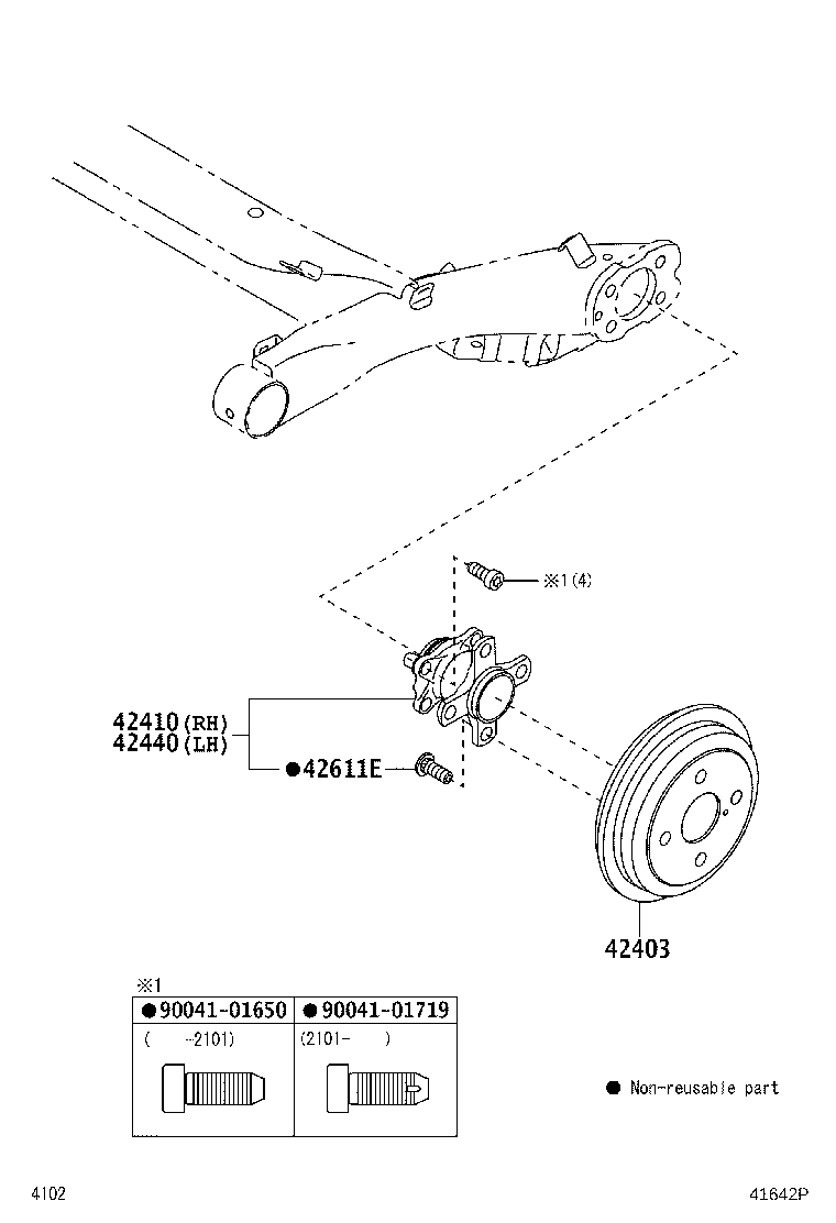 42410-B6012 HUB & BEARING ASSY, REAR AXLE, RH product image