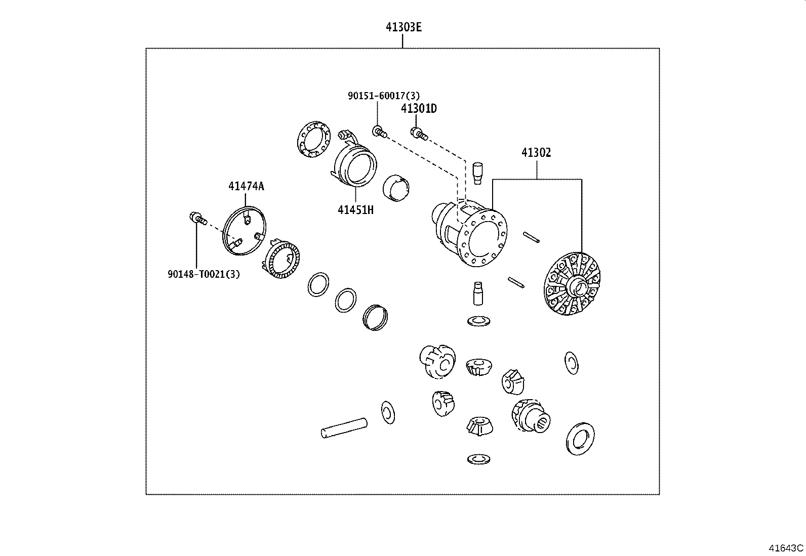 41110-04150 CARRIER ASSY, DIFFERENTIAL, REAR product image