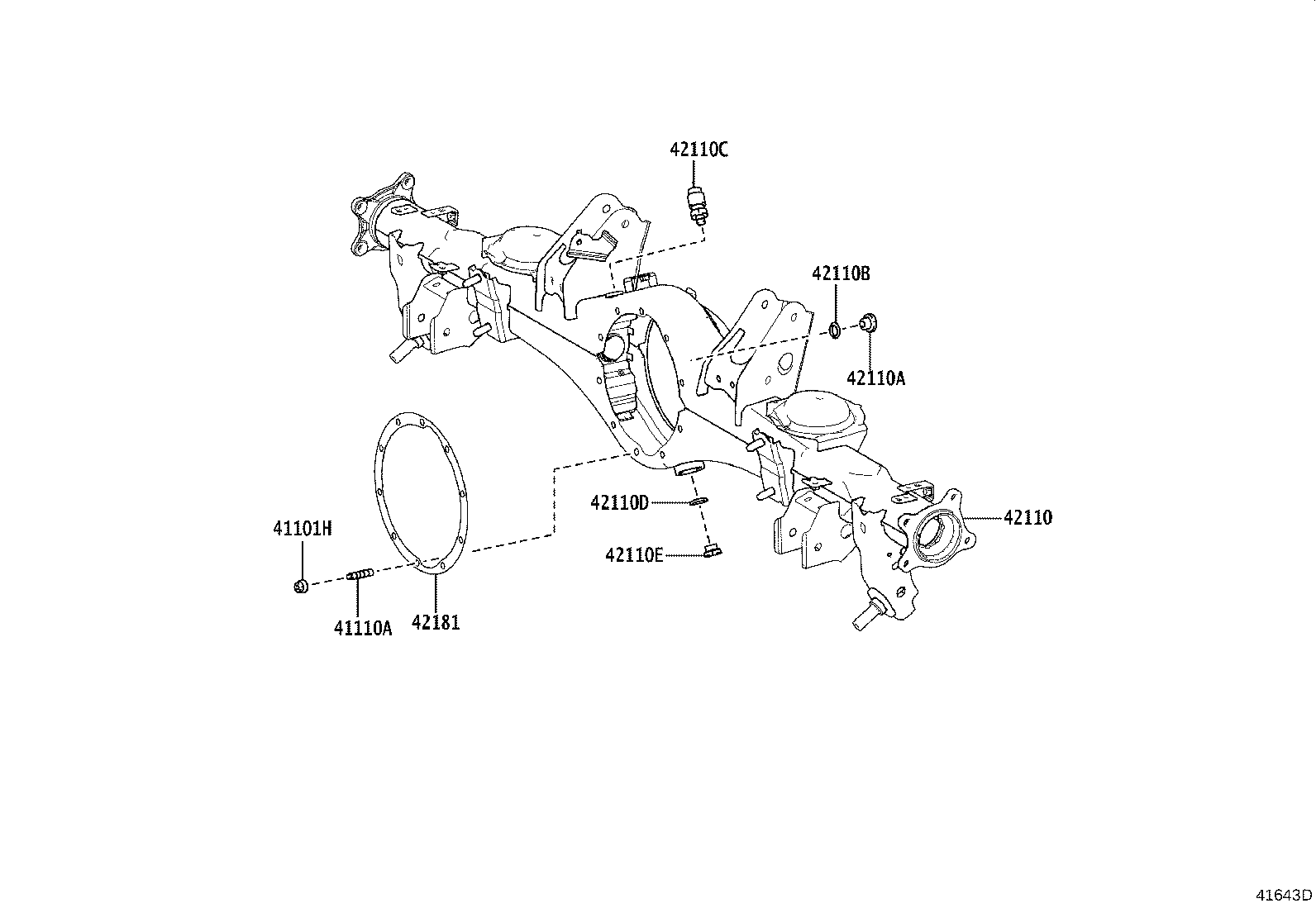 41110-04150 CARRIER ASSY, DIFFERENTIAL, REAR product image
