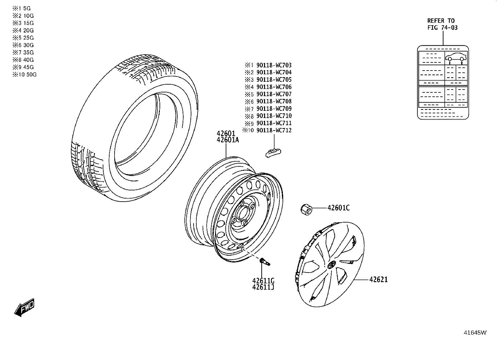 42602-WC009 CAP, WHEEL product image