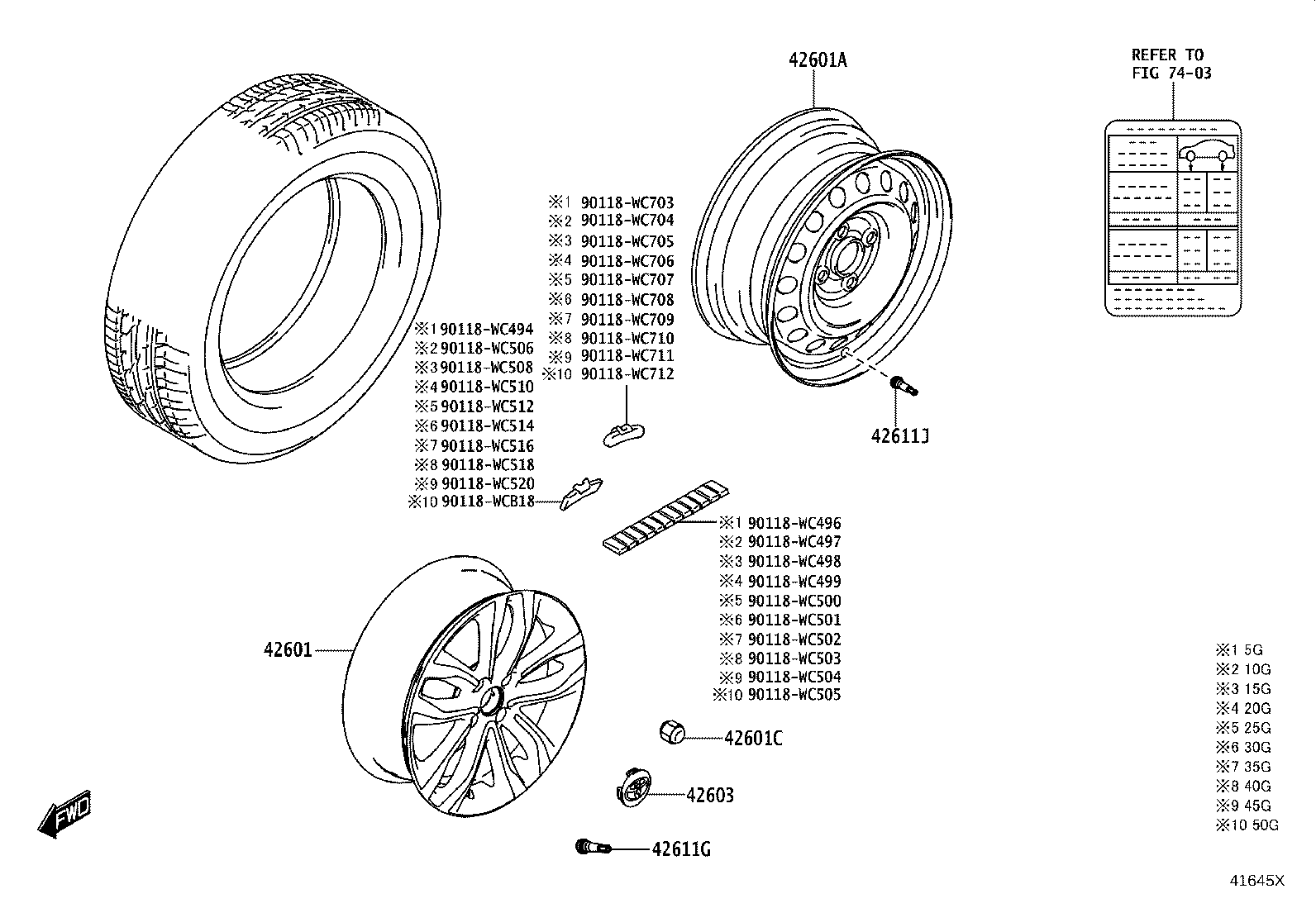 42602-WC009 CAP, WHEEL product image