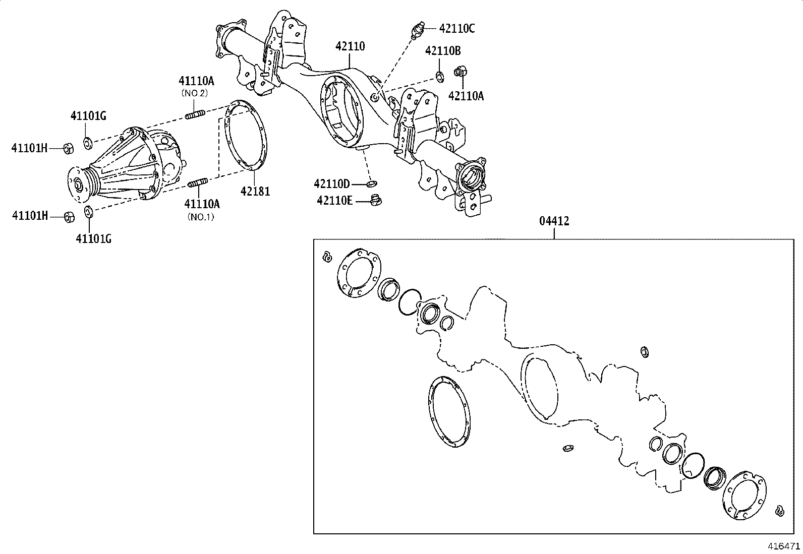 90178-T0144 NUT (FOR REAR DRIVE PINION) product image
