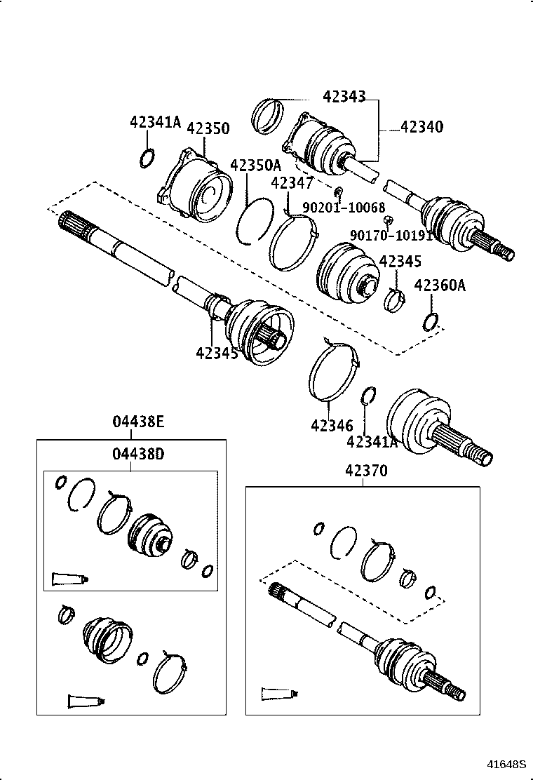 04437-22050 BOOT KIT, REAR DRIVE SHAFT INBOARD JOINT product image