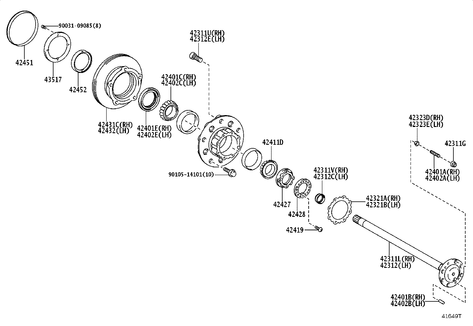 42452-V4011 DEFLECTOR, REAR WHEEL BEARING DUST, NO.2 product image