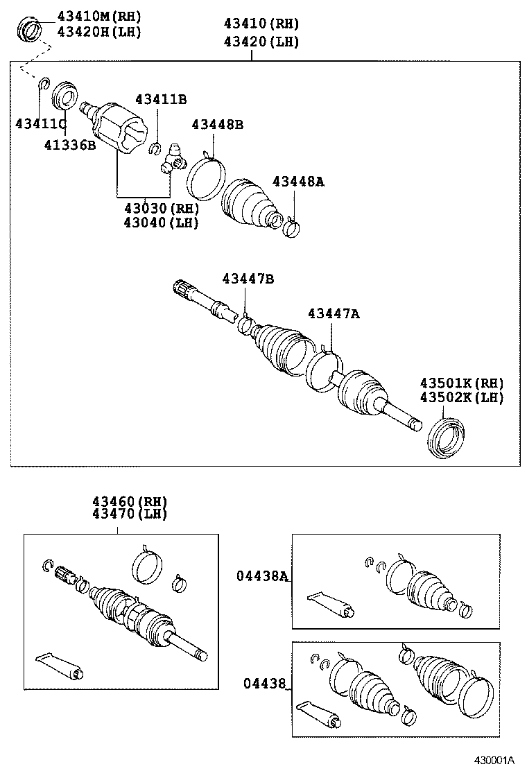43430-60010 SHAFT ASSY, FRONT DRIVE, RH product image