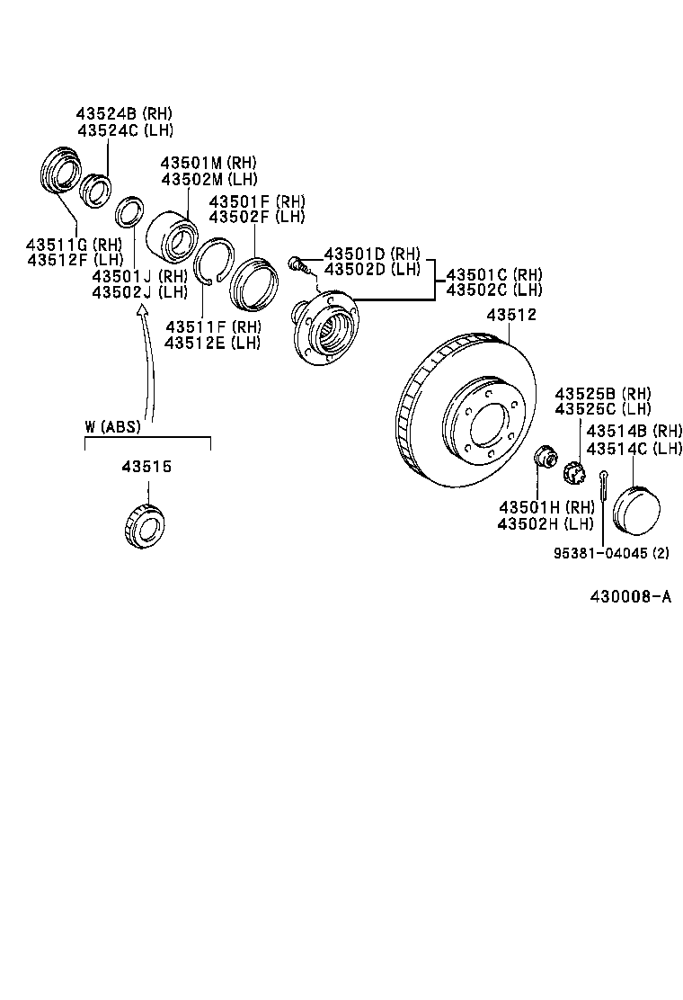 43512-60120 DISC, FRONT product image