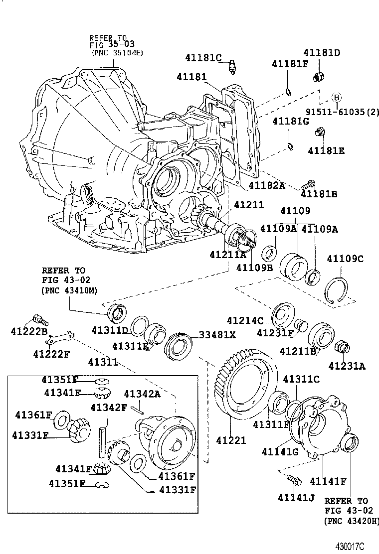 41301-33050 CASE, FRONT DIFFERENTIAL product image