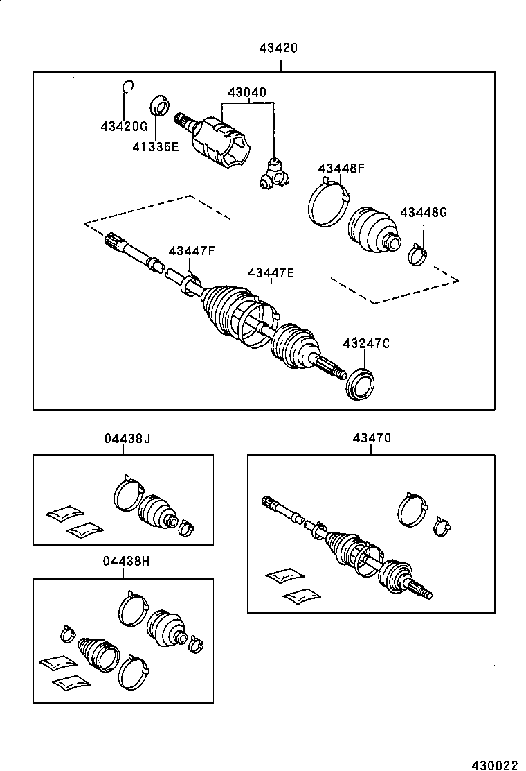 43030-06050 JOINT ASSY, FRONT DRIVE INBOARD, RH product image