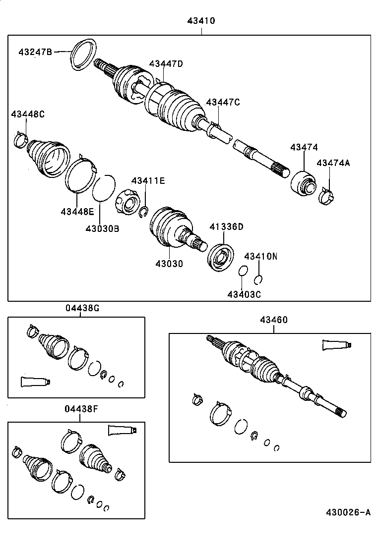 04438-20200 BOOT KIT, FRONT DRIVE SHAFT INBOARD JOINT, LH product image