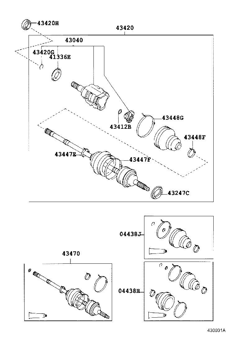 43030-20080 JOINT ASSY, FRONT DRIVE INBOARD, RH product image