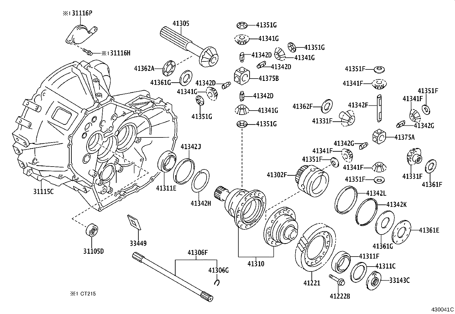 91511-C0825 BOLT(FOR FRONT DIFFERENTIAL SIDE BEARING RETAINER) product image