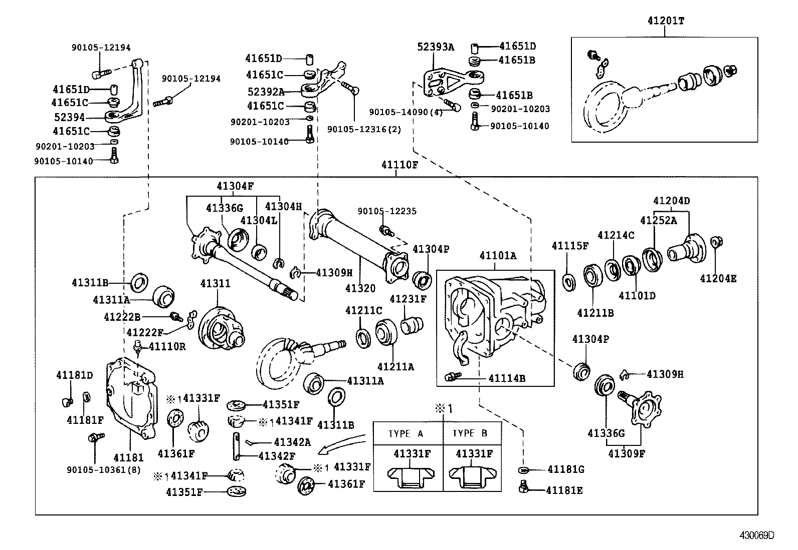 41201-80122 FINAL GEAR KIT, DIFFERENTIAL, FRONT product image