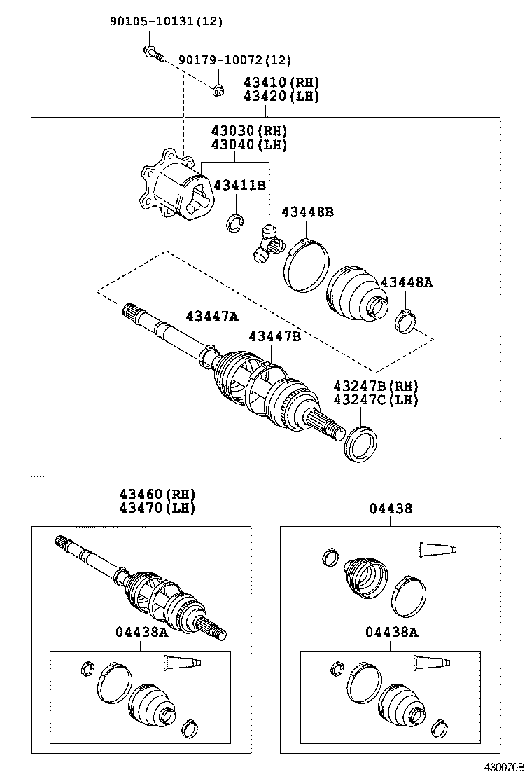 04427-28150 BOOT KIT, FRONT DRIVE SHAFT product image