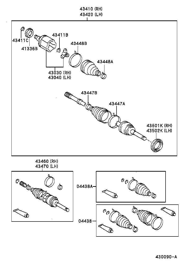 Toyota 43430-35030 SHAFT ASSY, FRONT DRIVE, RH