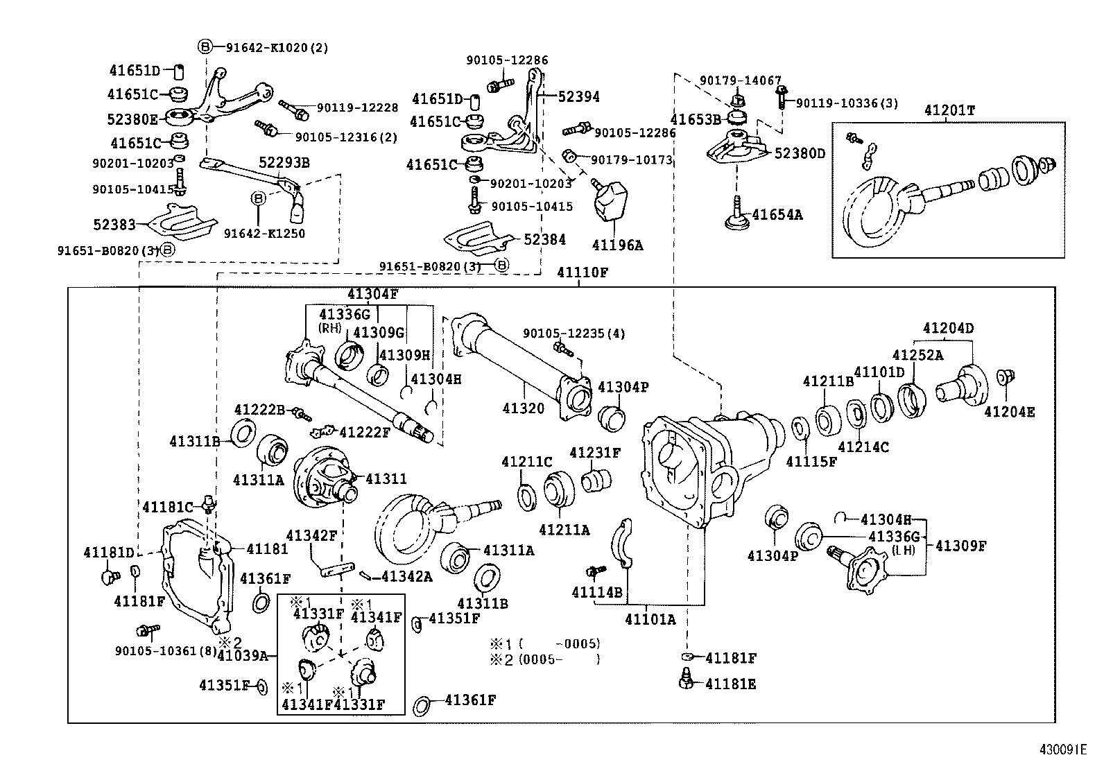 41304-26040 SHAFT SUB-ASSY, DIFFERENTIAL SIDE GEAR, RH product image