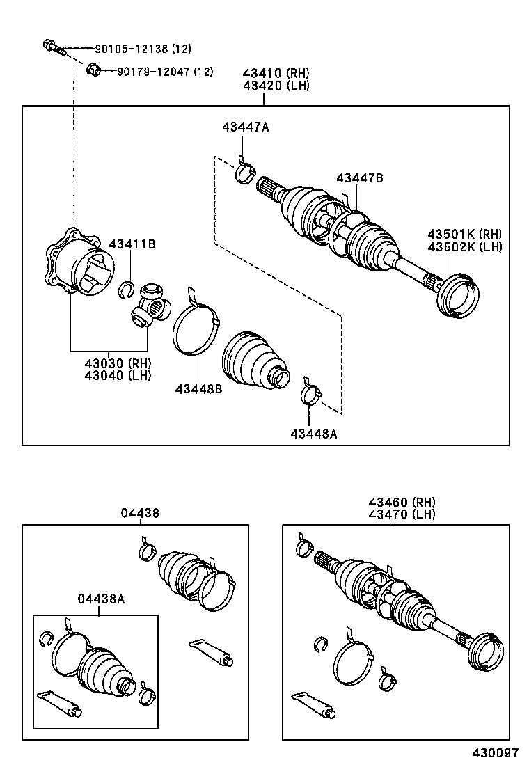 43430-26041 SHAFT ASSY, FRONT DRIVE, RH product image