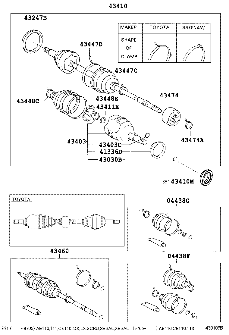 43410-02071 SHAFT ASSY, FRONT DRIVE, RH product image