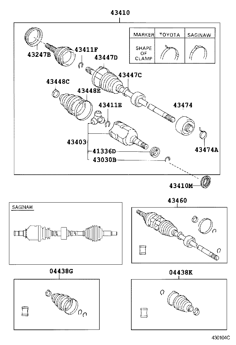 43410-02071 SHAFT ASSY, FRONT DRIVE, RH product image