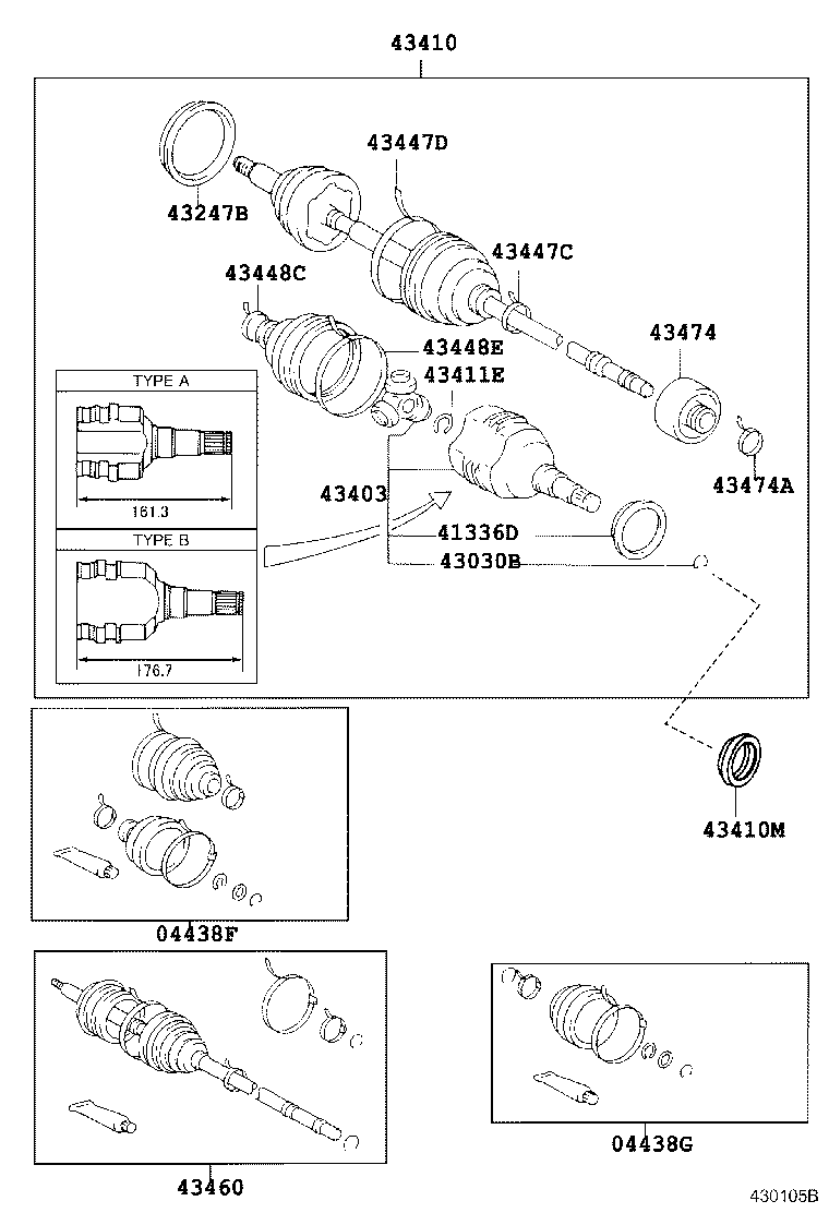 43410-02071 SHAFT ASSY, FRONT DRIVE, RH product image