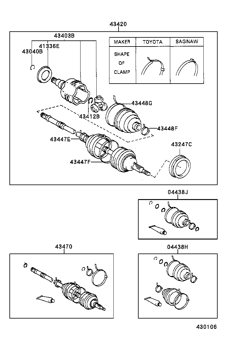 43047-02050 JOINT SET, FRONT AXLE INBOARD, RH product image