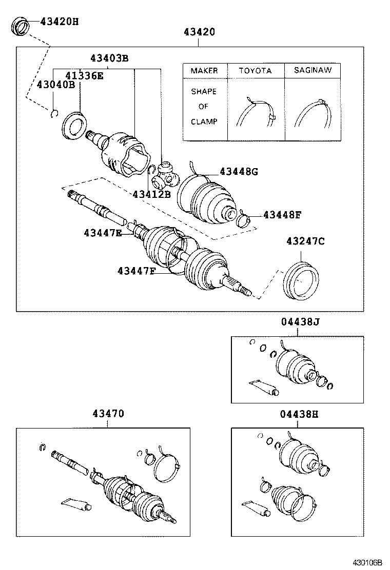 43410-12290 SHAFT ASSY, FRONT DRIVE, RH product image