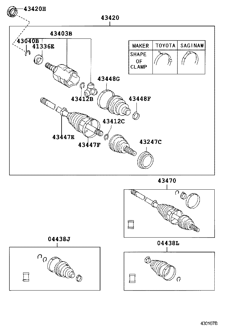 43410-12290 SHAFT ASSY, FRONT DRIVE, RH product image