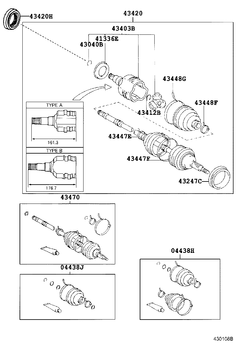 43410-02071 SHAFT ASSY, FRONT DRIVE, RH product image