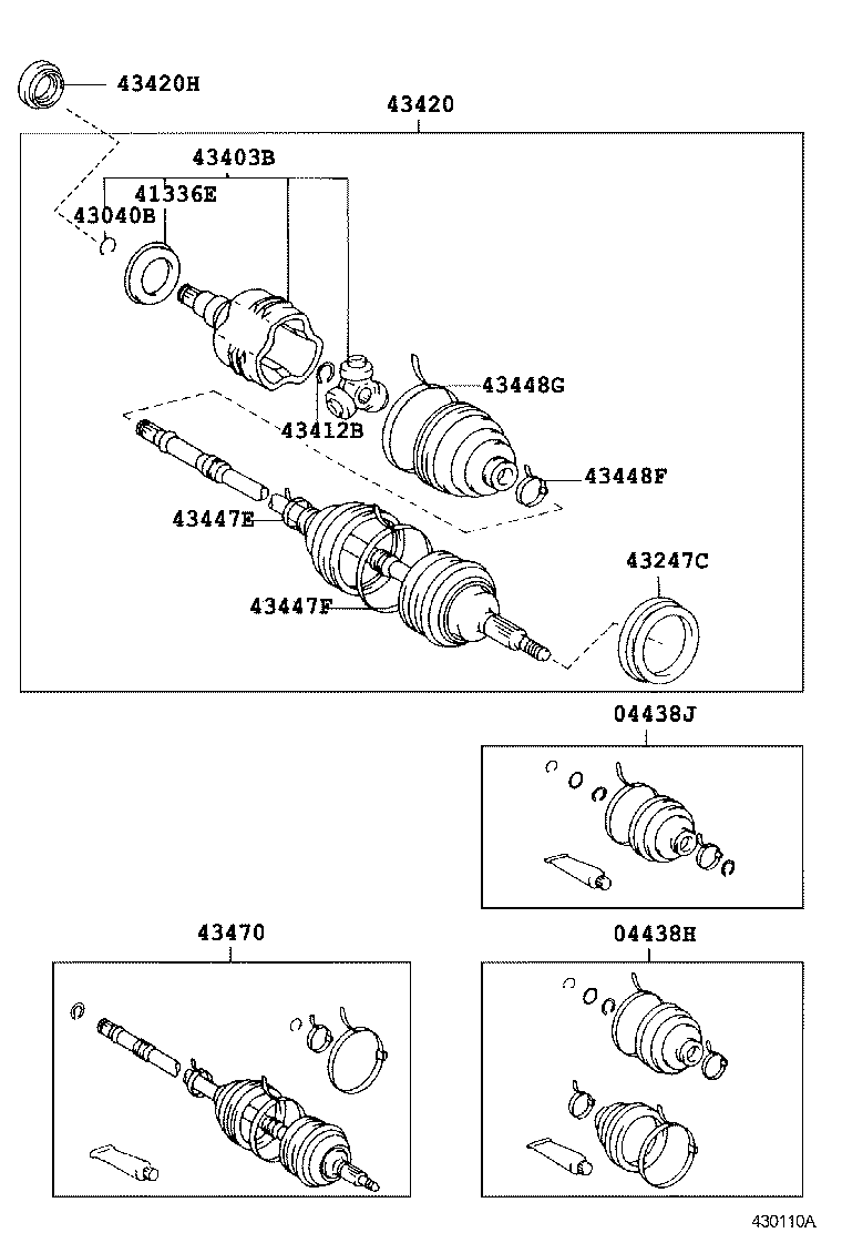 43470-29356 SHAFT ASSY, FRONT DRIVE OUTBOARD JOINT, LH product image