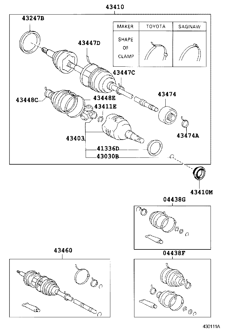 43410-12290 SHAFT ASSY, FRONT DRIVE, RH product image