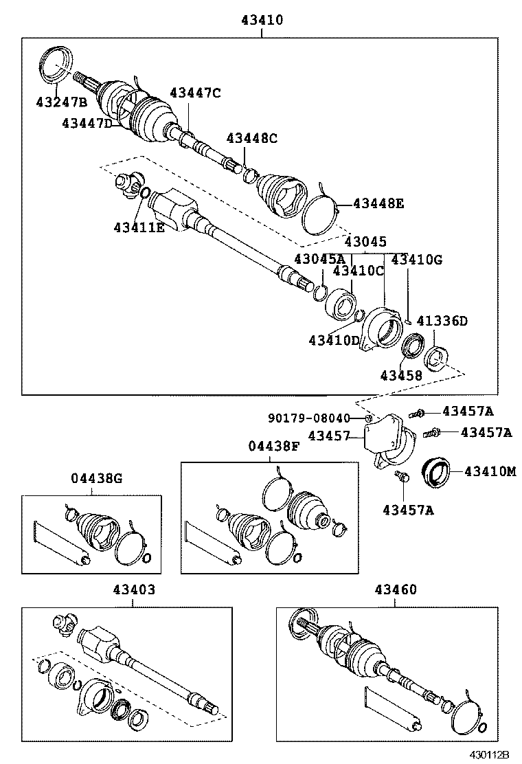 43410-12290 SHAFT ASSY, FRONT DRIVE, RH product image