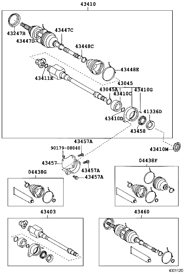 43410-02071 SHAFT ASSY, FRONT DRIVE, RH product image