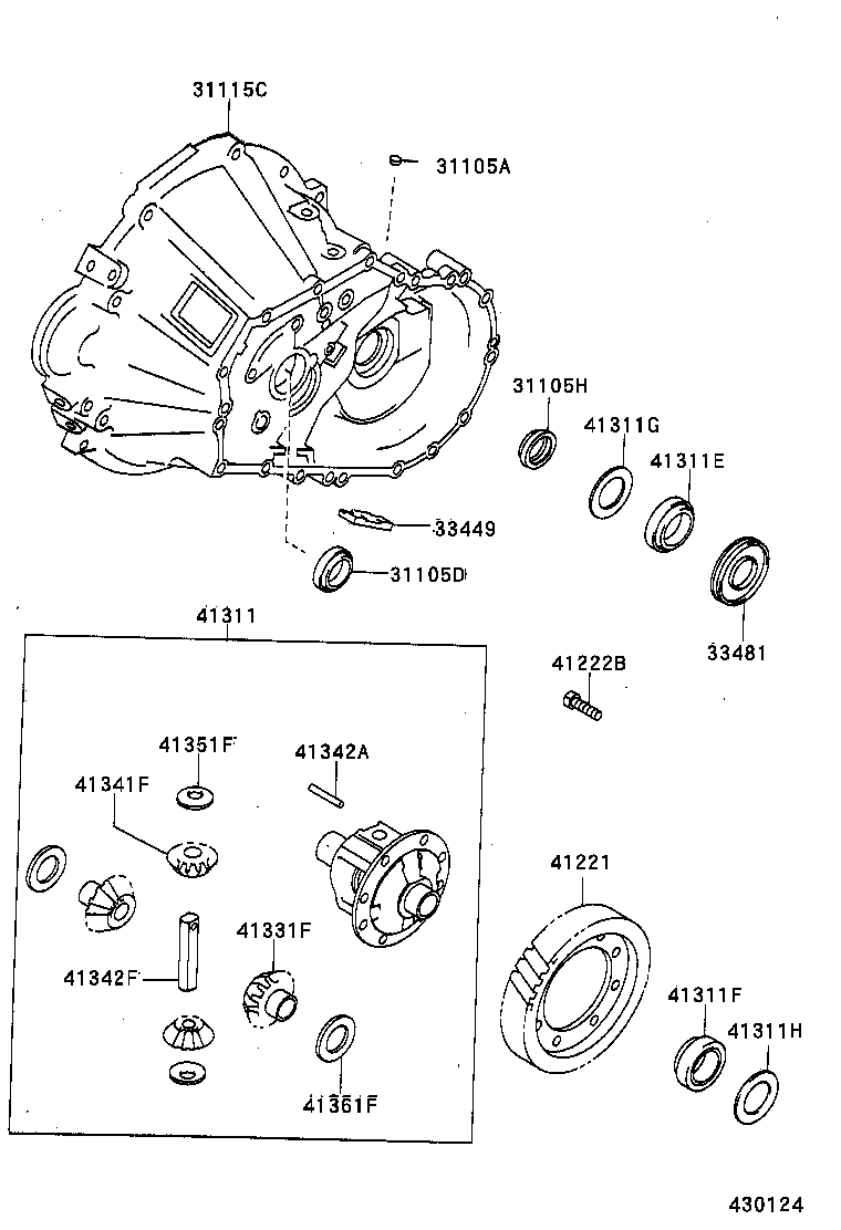 31105-20050 CASE, FRONT TRANSAXLE(MTM) product image