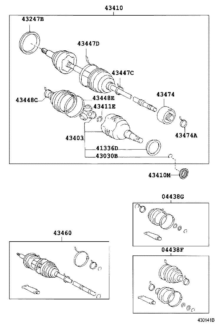 43470-19688 SHAFT ASSY, FRONT DRIVE OUTBOARD JOINT, LH product image