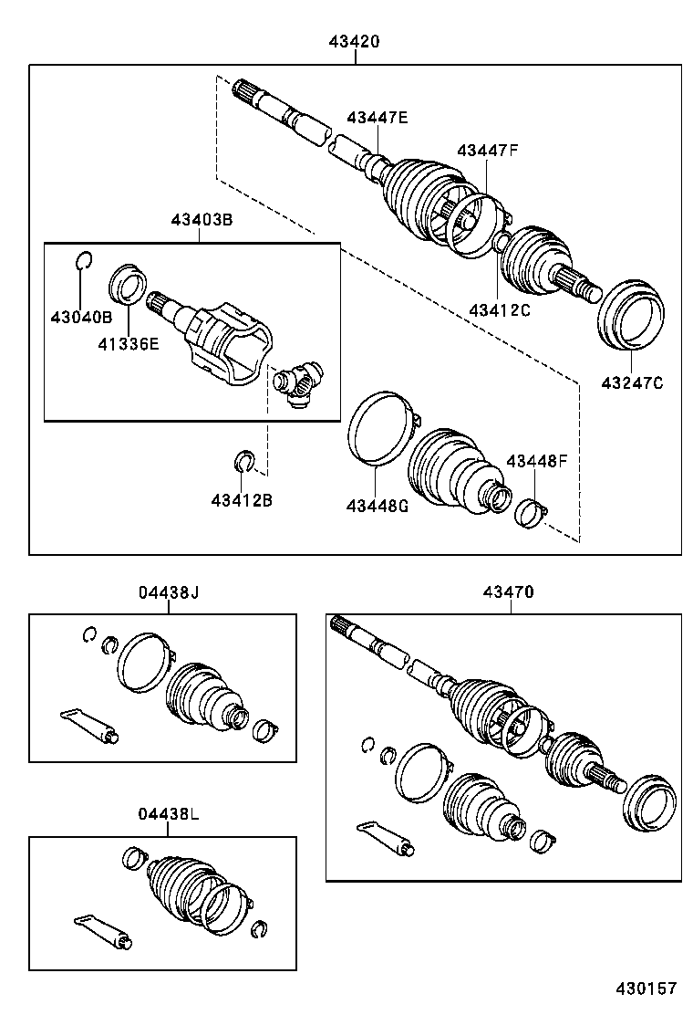 43420-02090 SHAFT ASSY, FRONT DRIVE, LH product image