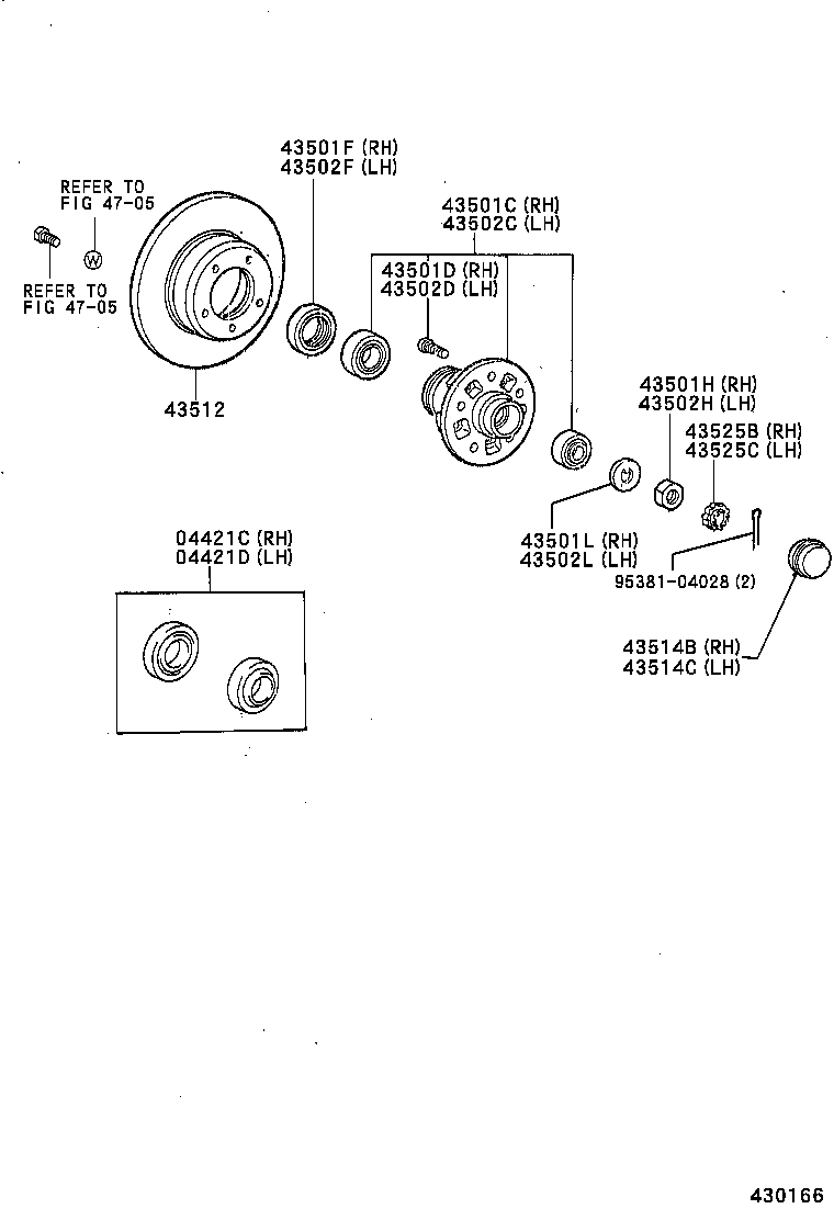 43502-39025 HUB SUB-ASSY, FRONT AXLE, RH product image
