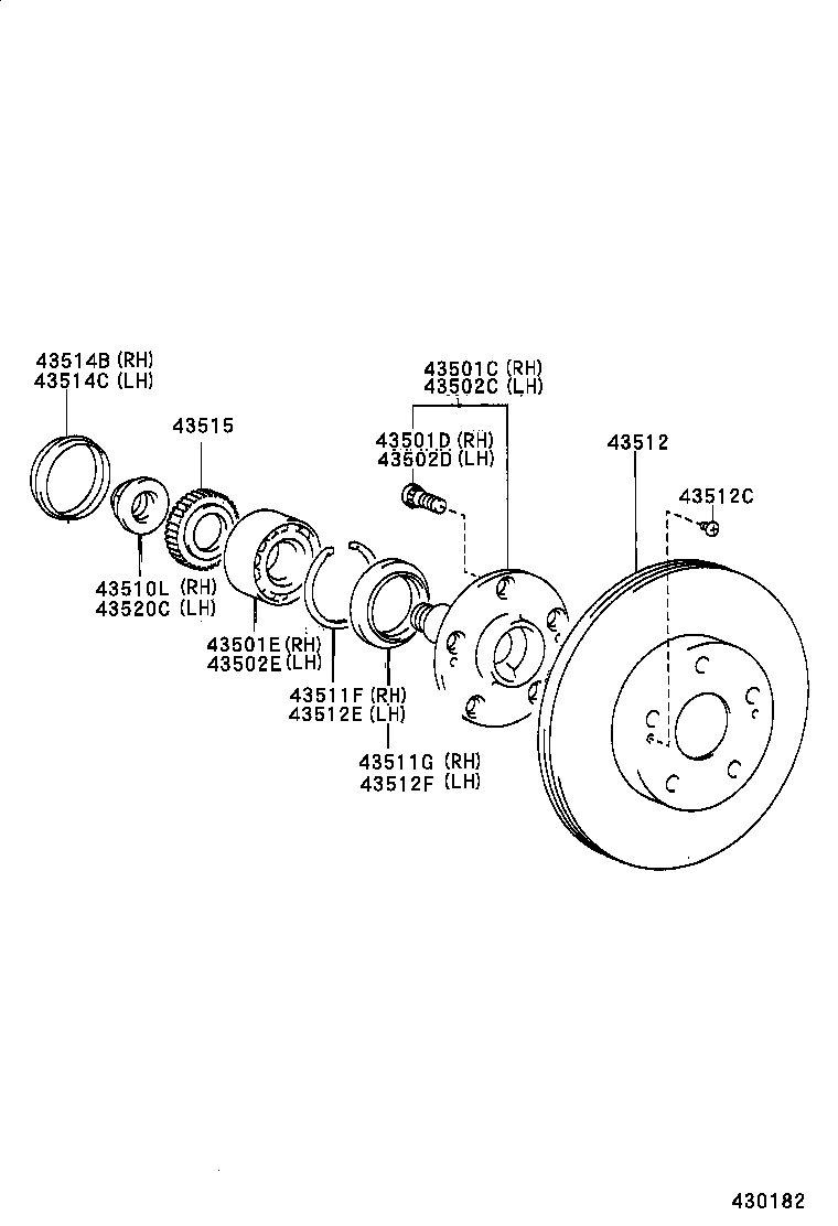 43512-50150 DISC, FRONT product image