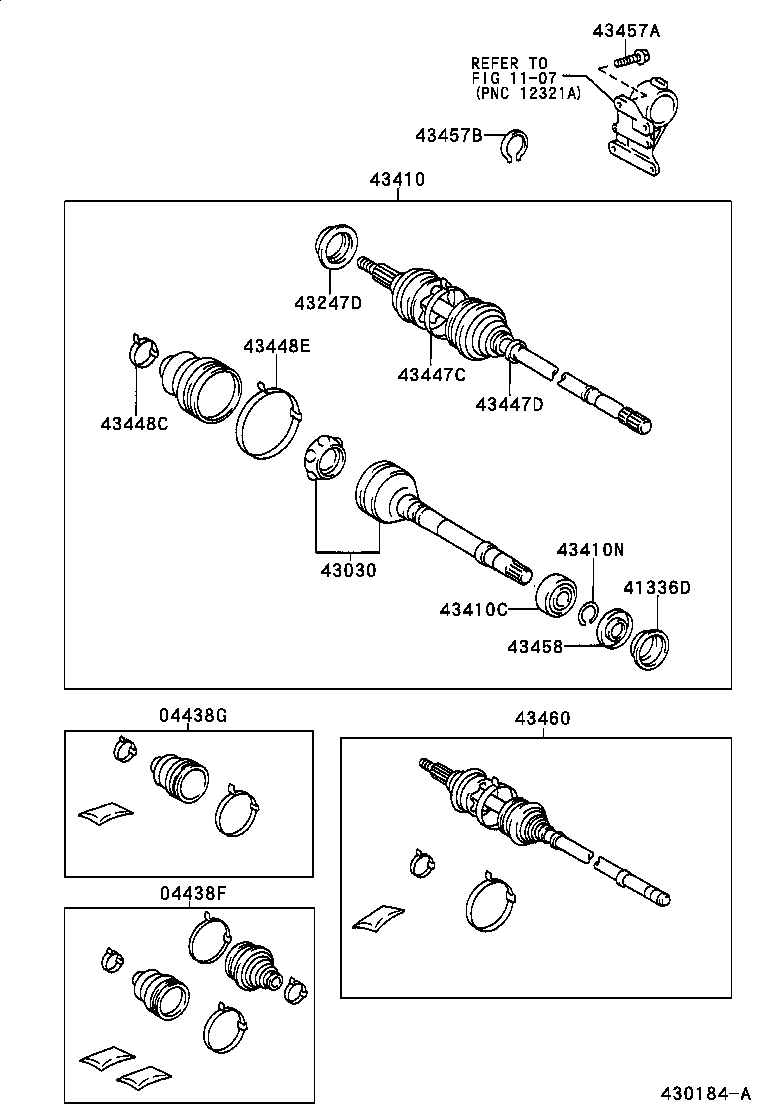 Toyota 43410-08020 SHAFT ASSY, FRONT DRIVE, RH