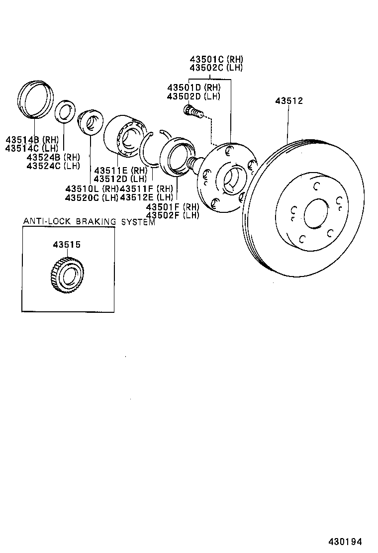 43512-17070 DISC, FRONT product image