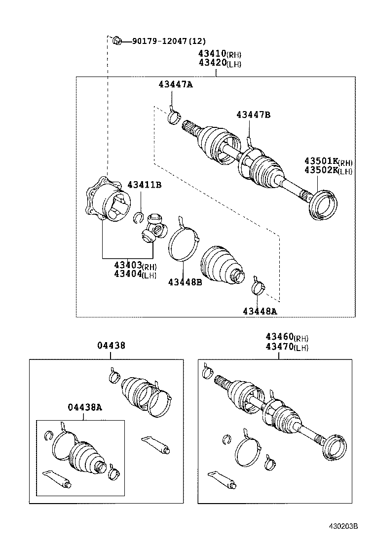04438-04030 BOOT KIT, FRONT DRIVE SHAFT INBOARD JOINT product image